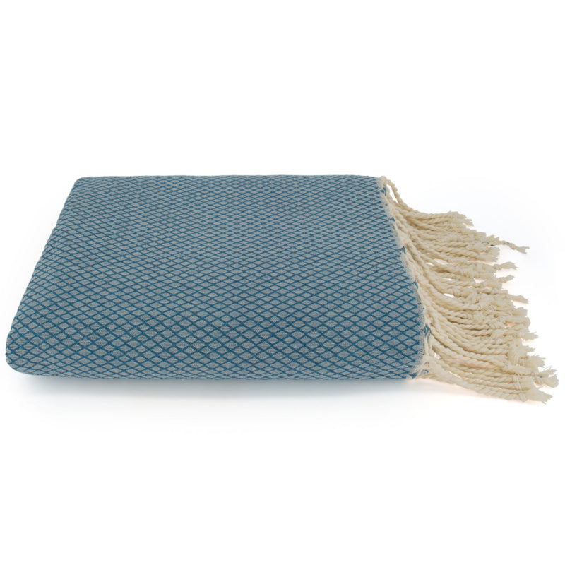 Plaid of  grand foulard katoen - Ottoman - Petrol Blauw - 190x300cm