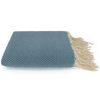 Plaid of  grand foulard katoen - Ottoman - Petrol Blauw - 190x300cm