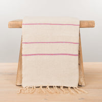 Grand foulard Sprei Nomade - Beige Donkerroze streep- 230x280cm