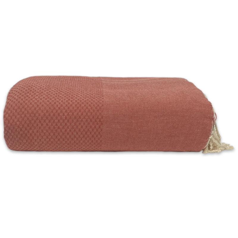 Terracotta rood bruine grand foulard plaid
