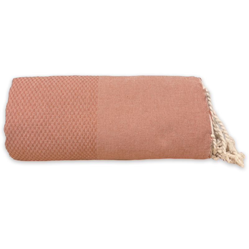 Plaid of grand foulard katoen - Peach Terracotta - 190x300cm