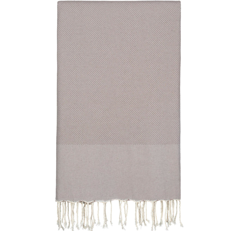 Grand foulard plaid wafel taupe 