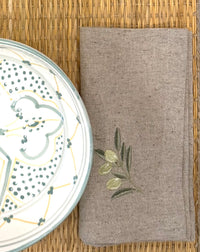 Servet Linnen Beige - Olijf