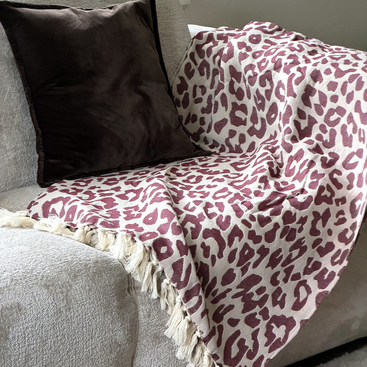 Plaid Panter Sprei - Bordeaux Donkerrood - 150x250cm