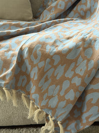 Plaid Panter Sprei - Caramel Blauw - 150x250cm