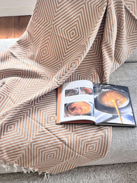 Oslo Wool Cotton Plaid Blanket - Cinnamon Beige - 120x150cm