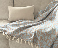 Plaid Panter Sprei - Caramel Blauw - 150x250cm