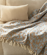 Plaid Panter Sprei - Caramel Blauw - 150x250cm