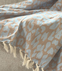 Plaid Panter Sprei - Caramel Blauw - 150x250cm