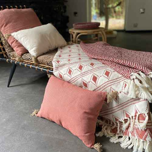 Bedspread Throw BOHO - Terracotta - 160x250cm