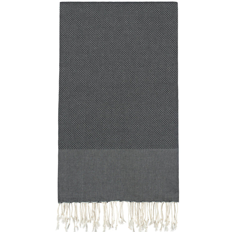 Kariertes oder großes Foulard aus Baumwolle – Schwarz – 190 x 300 cm