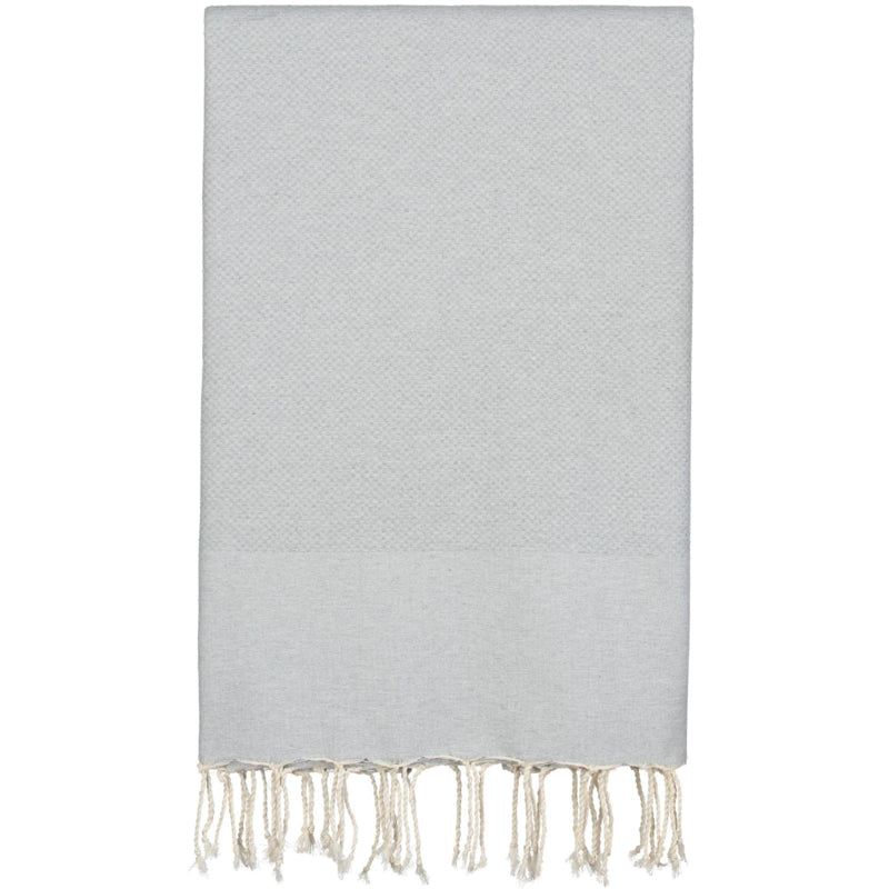 Lichtgrijze grand foulard met wafelstructuur