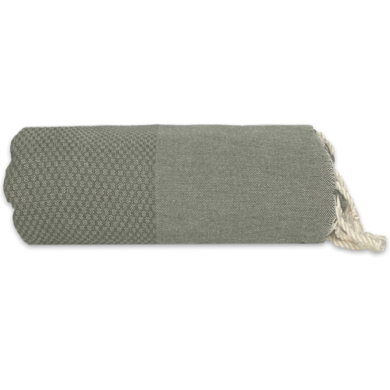 Plaid of grand foulard katoen -  Mosgroen - 190x300cm
