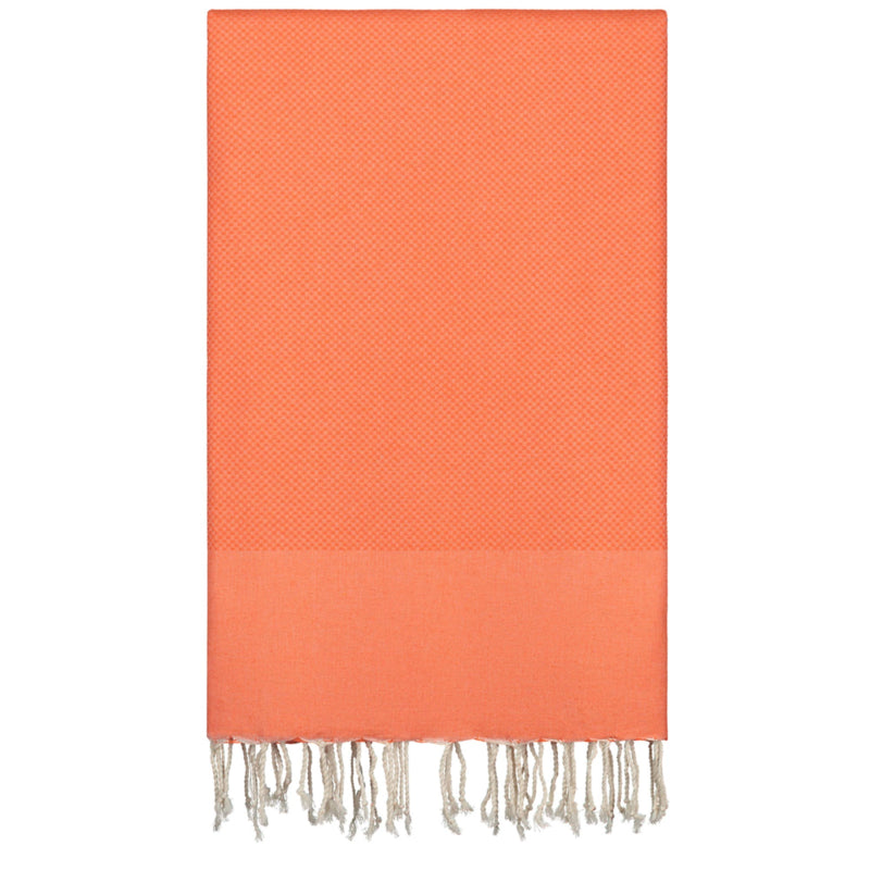 Kariertes oder großes Foulard aus Baumwolle – Orange – 190 x 300 cm