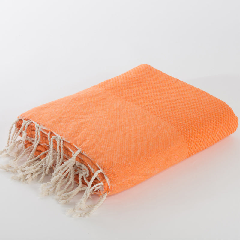 Plaid or throw cotton - Orange - 190x300cm