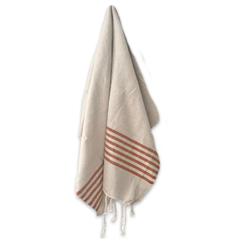 Hamam towel Provence - Light Sand Terra Red - 100x200cm