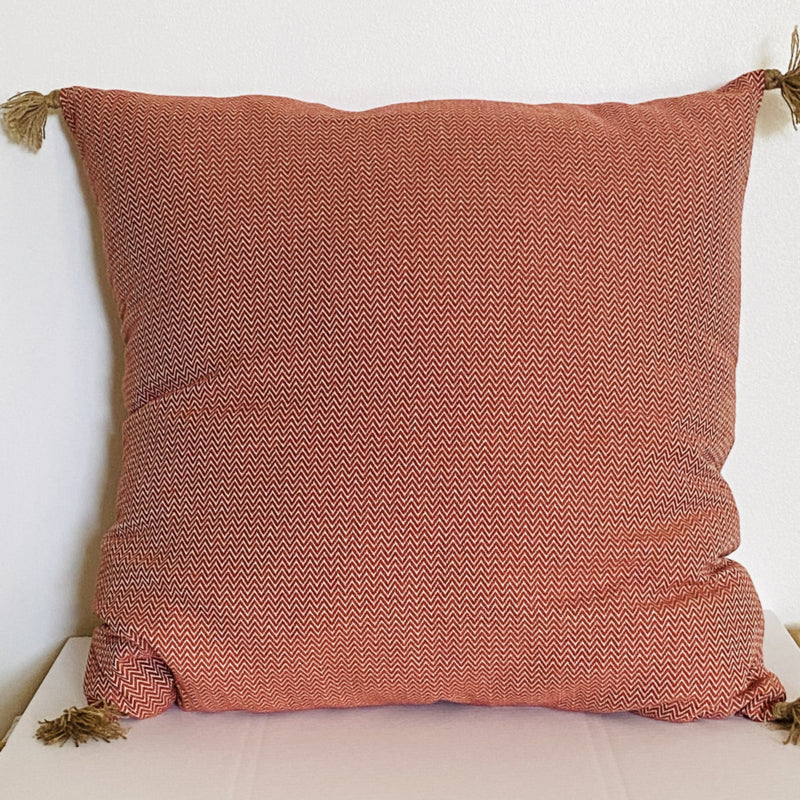 Cushion Pompons - Dark Terracotta - 55x55cm
