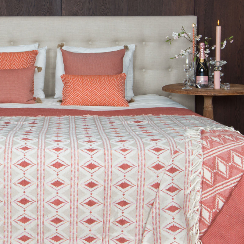 Bedspread Throw BOHO - Terracotta - 160x250cm