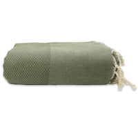 Olijfgroene grand foulard (plaid)