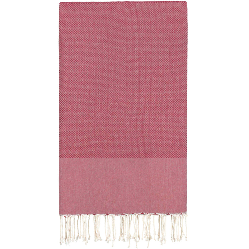 Rode grand foulard of plaid van gerecycled katoen | Lantara