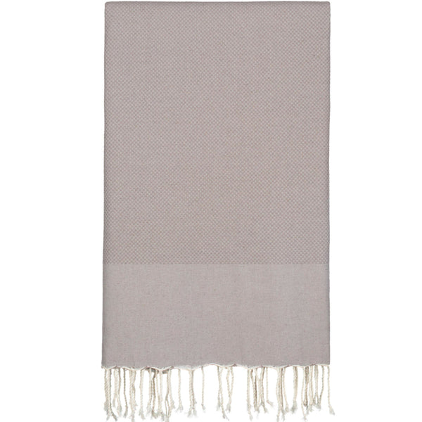 Grand foulard plaid wafel taupe 