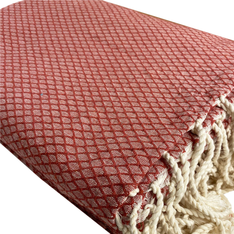 Plaid of  grand foulard katoen - Ottoman -  Terracotta  - 190x300cm