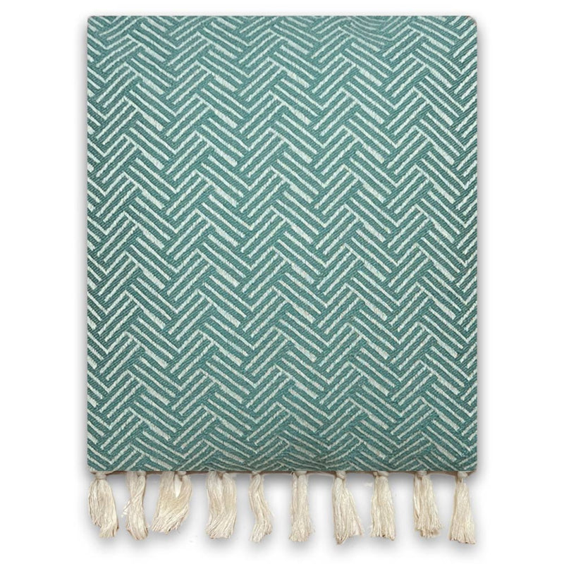 Plaid Blanket Wool - Vienna - Eucalyptus Green - 160x250cm