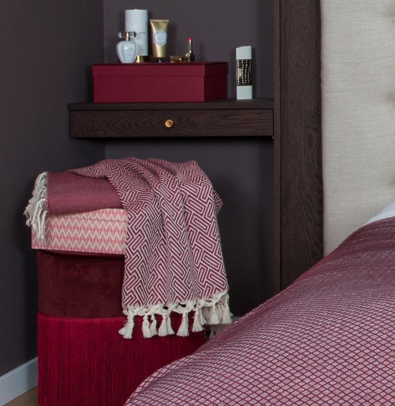 Bedspread Plaid Athene - Red - 150x250cm