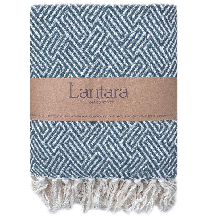 Grand foulard Sprei van katoen Petrol Blauw