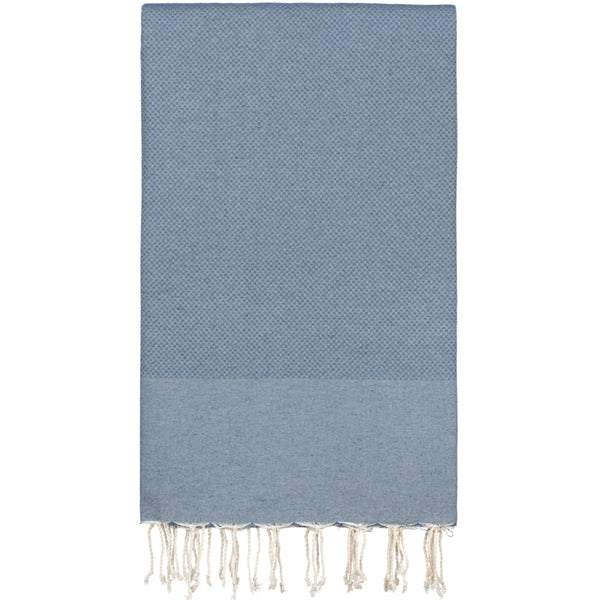 Plaid or throw cotton - Denim blue - 190x300cm (LANTARA)