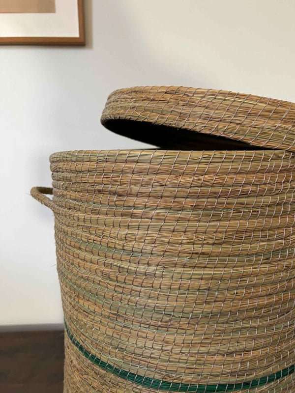 Lantara Wäschekorb, Aufbewahrungskorb mit Deckel – 46 cm hoch