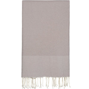 Grand foulard plaid wafel taupe 