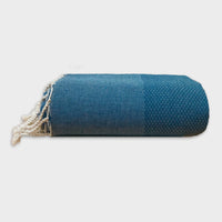 Plaid of grand foulard katoen - Petrol blauw - 190x300cm
