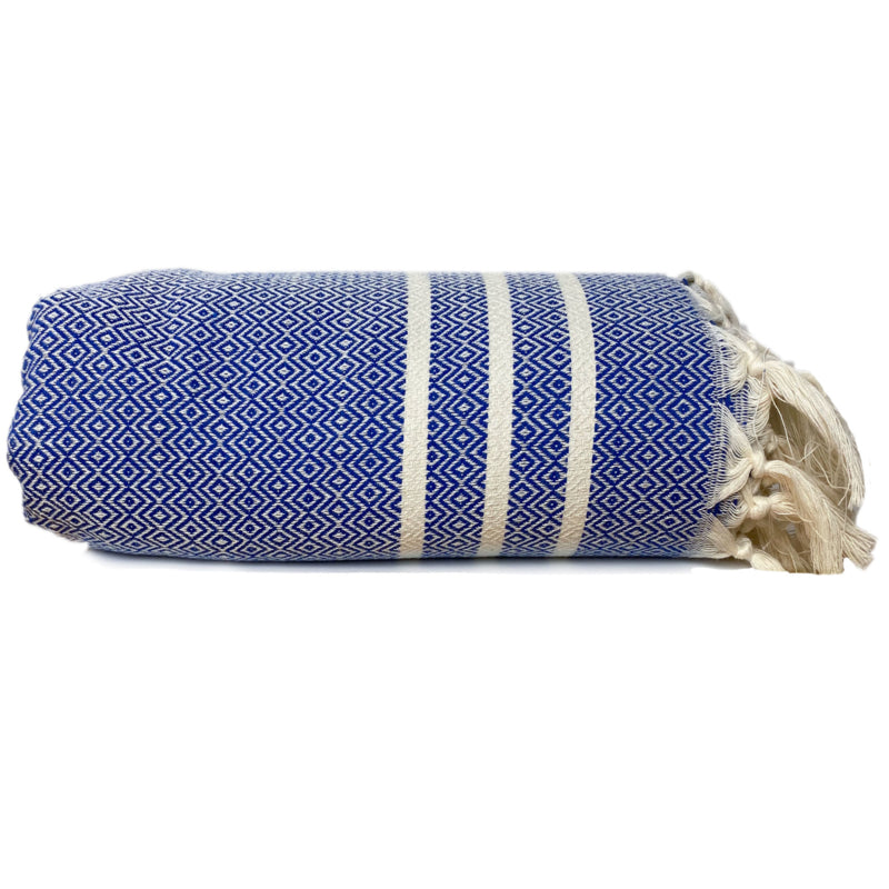Plaid Bedspread Diamant Stripes - Lapiz Blue - 160x250cm