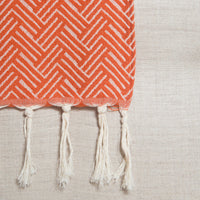 Plaid Blanket Wool - Vienna - Deep Orange - 160x250cm
