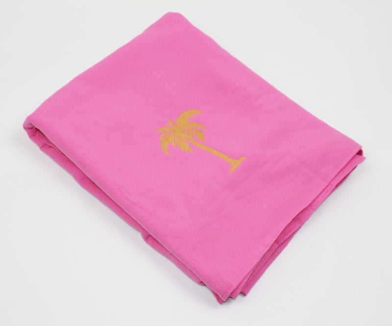 Hammam towel terry cloth - Pink Palm - 95x190cm