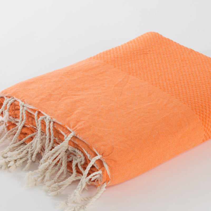 Plaid or throw cotton - Orange - 190x300cm