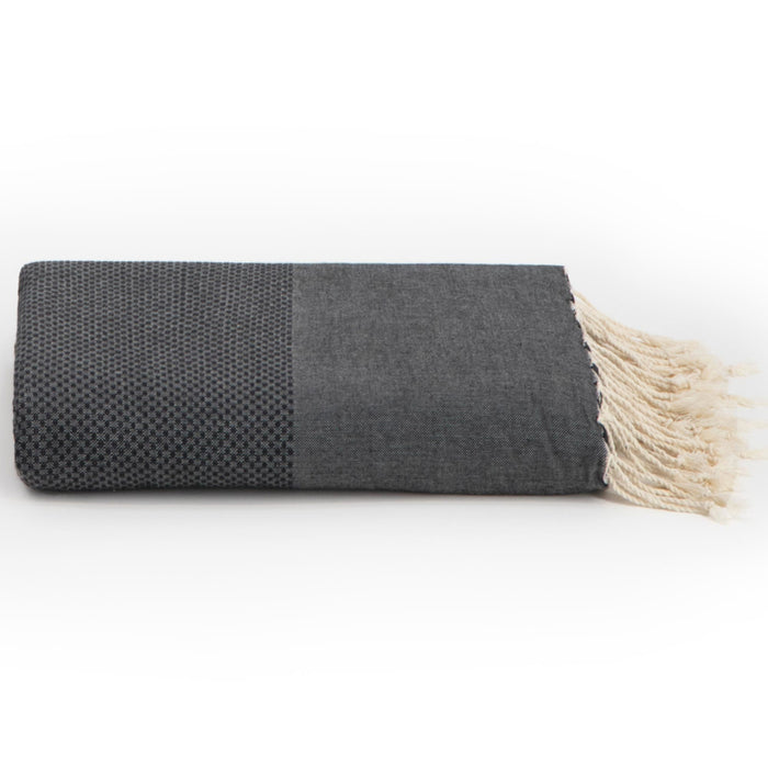 plaid zwart grand foulard katoen